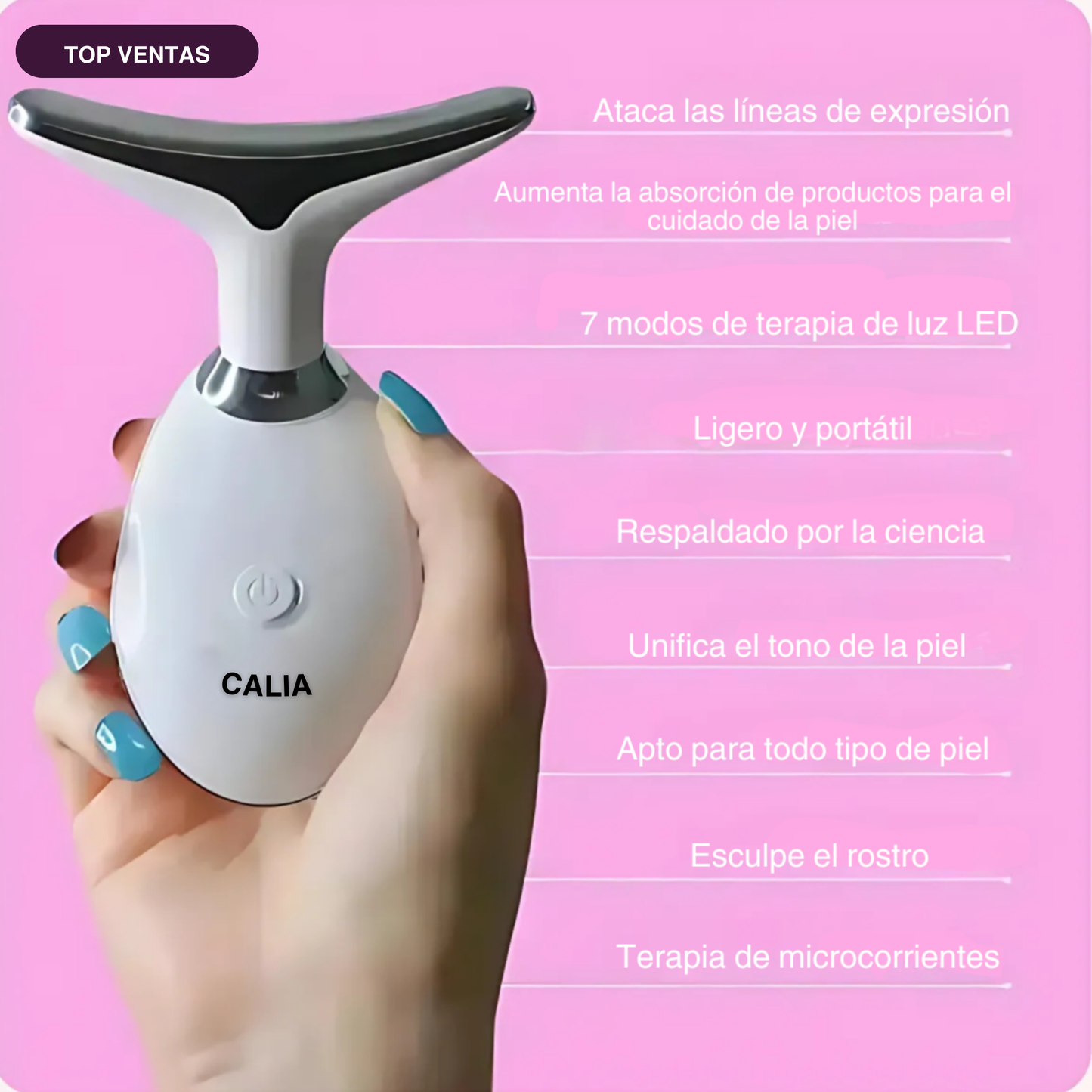 CALIA Masajeador Facial LED 7 en 1 + SERUM de regalo