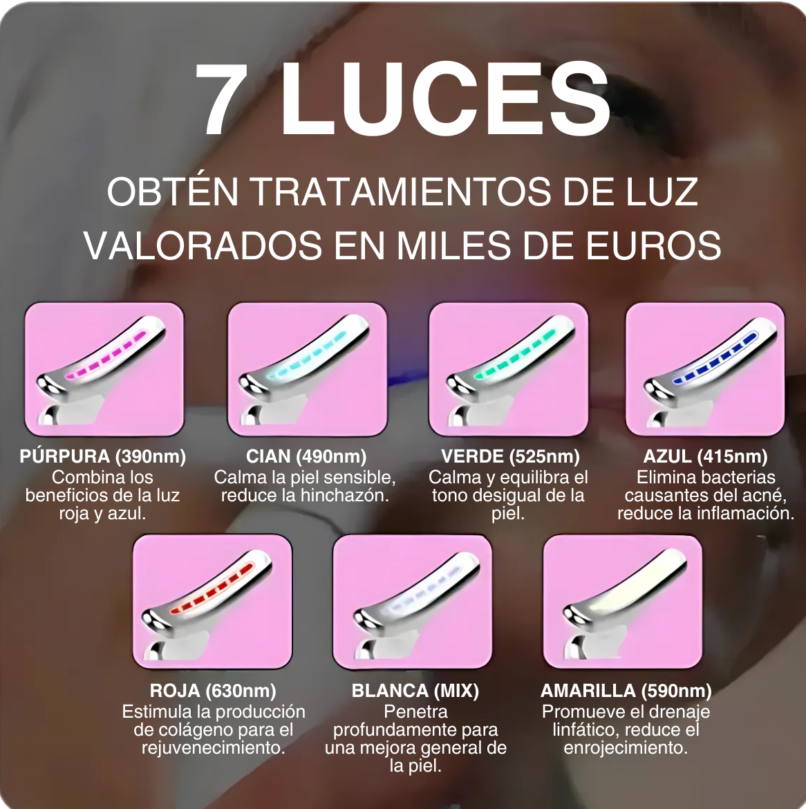 CALIA Masajeador Facial LED 7 en 1 + SERUM de regalo