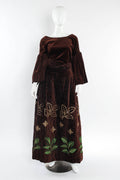 Ava Women's Formal Dress | Velvet Top & Skirt Set, Embroidered Design - 1