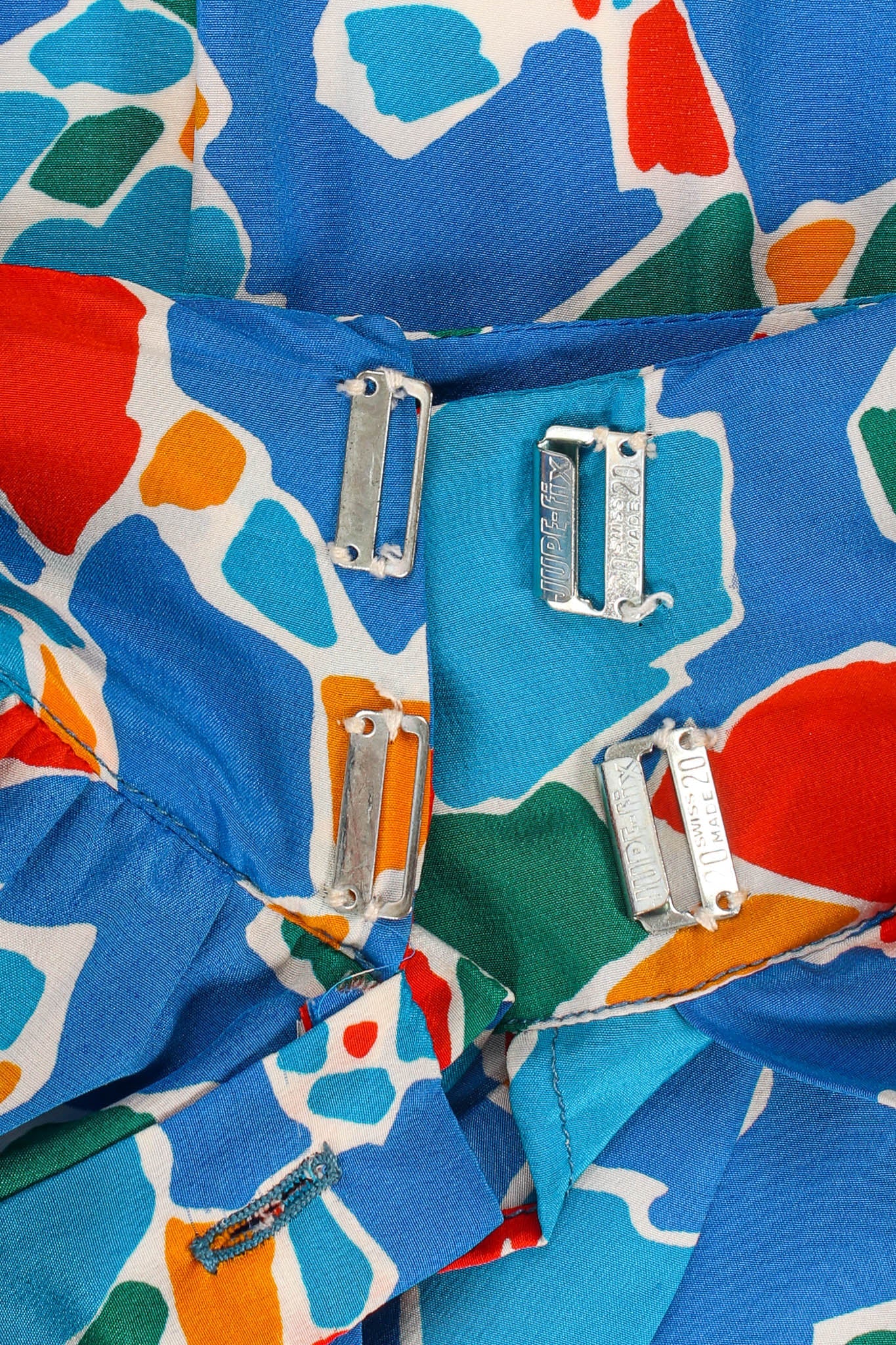 Aqua Mosaic Women's Dress | 100% Silk, Vintage 1970s Summer Dress - 8