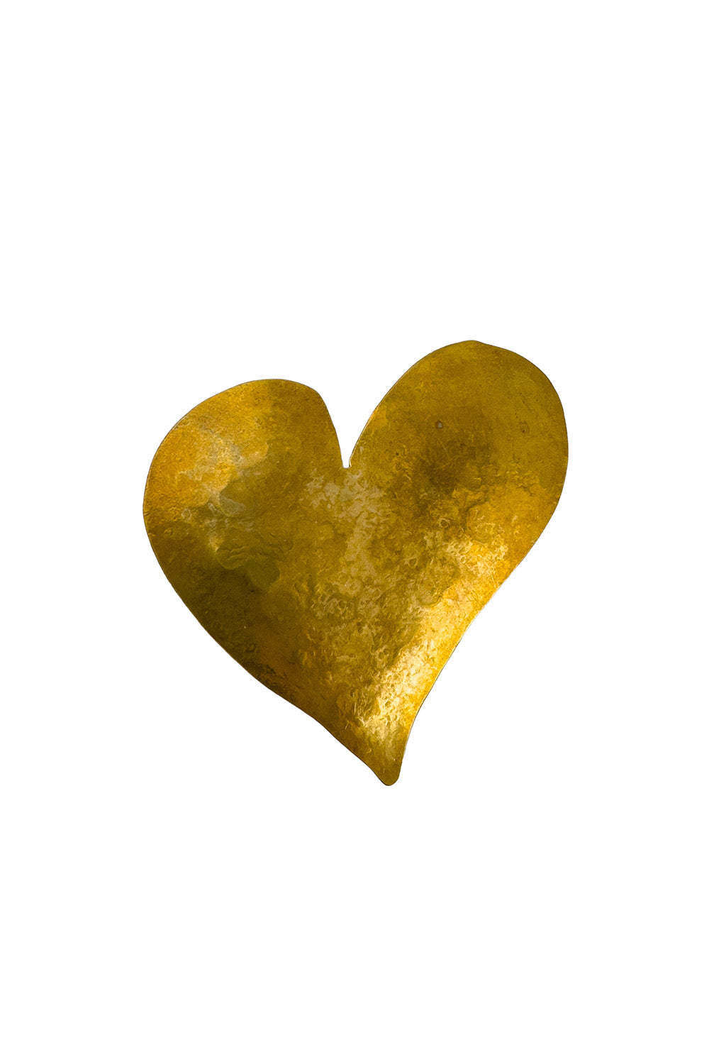 Ava Women's Brooch | Hammered Gold Heart Pin, Vintage Style - 1