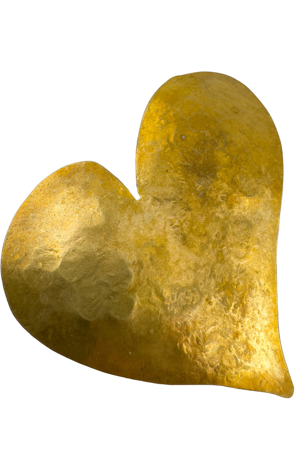 Ava Women's Brooch | Hammered Gold Heart Pin, Vintage Style - 2