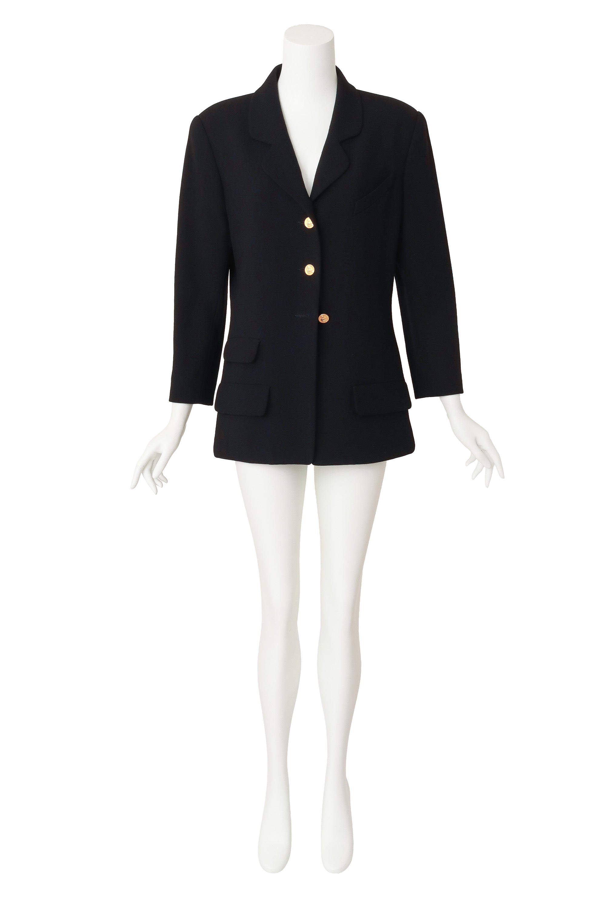 Bella Women's Blazer | Vintage Wool with Gold Coin Buttons - 1