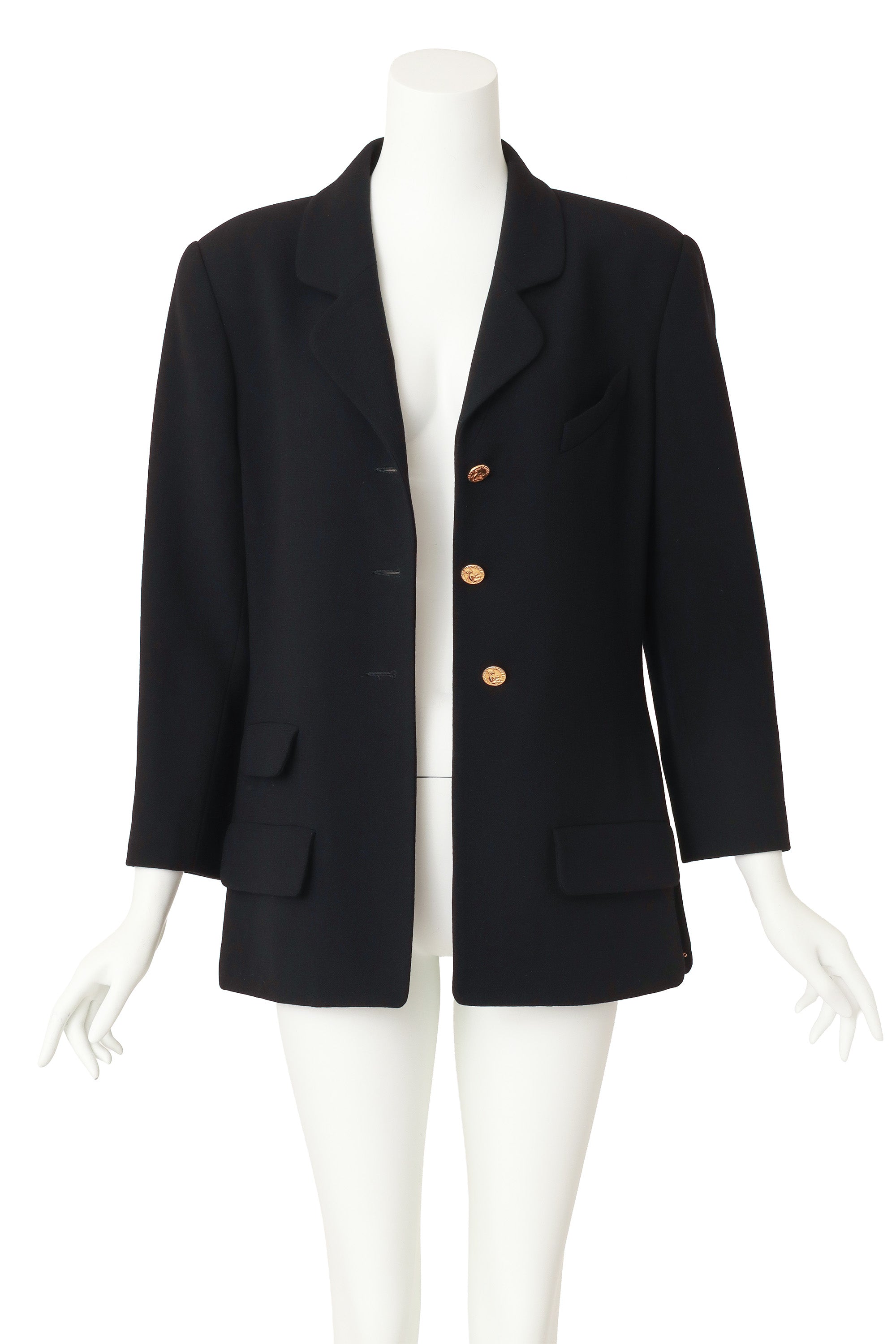 Bella Women's Blazer | Vintage Wool with Gold Coin Buttons - 2