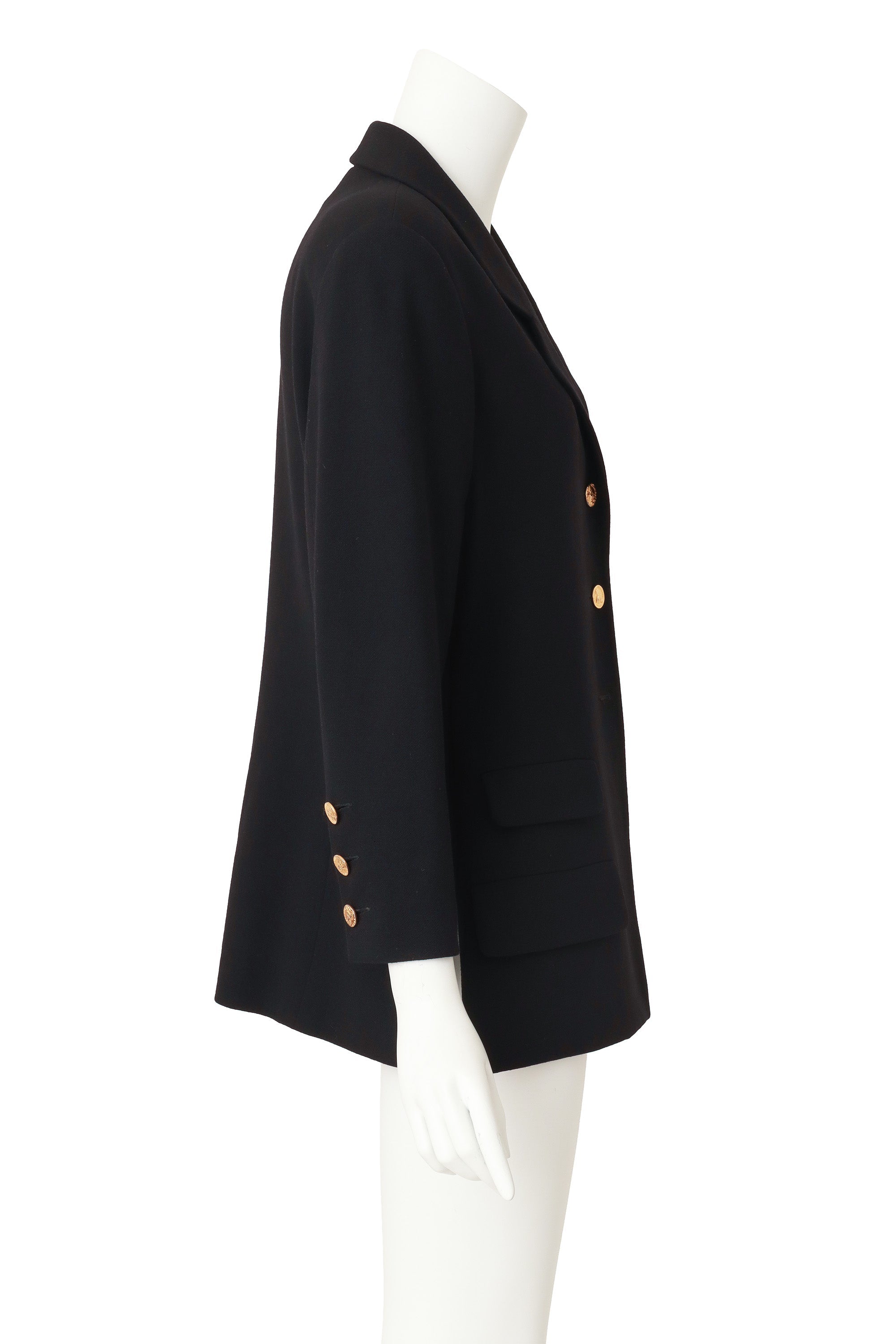 Bella Women's Blazer | Vintage Wool with Gold Coin Buttons - 4