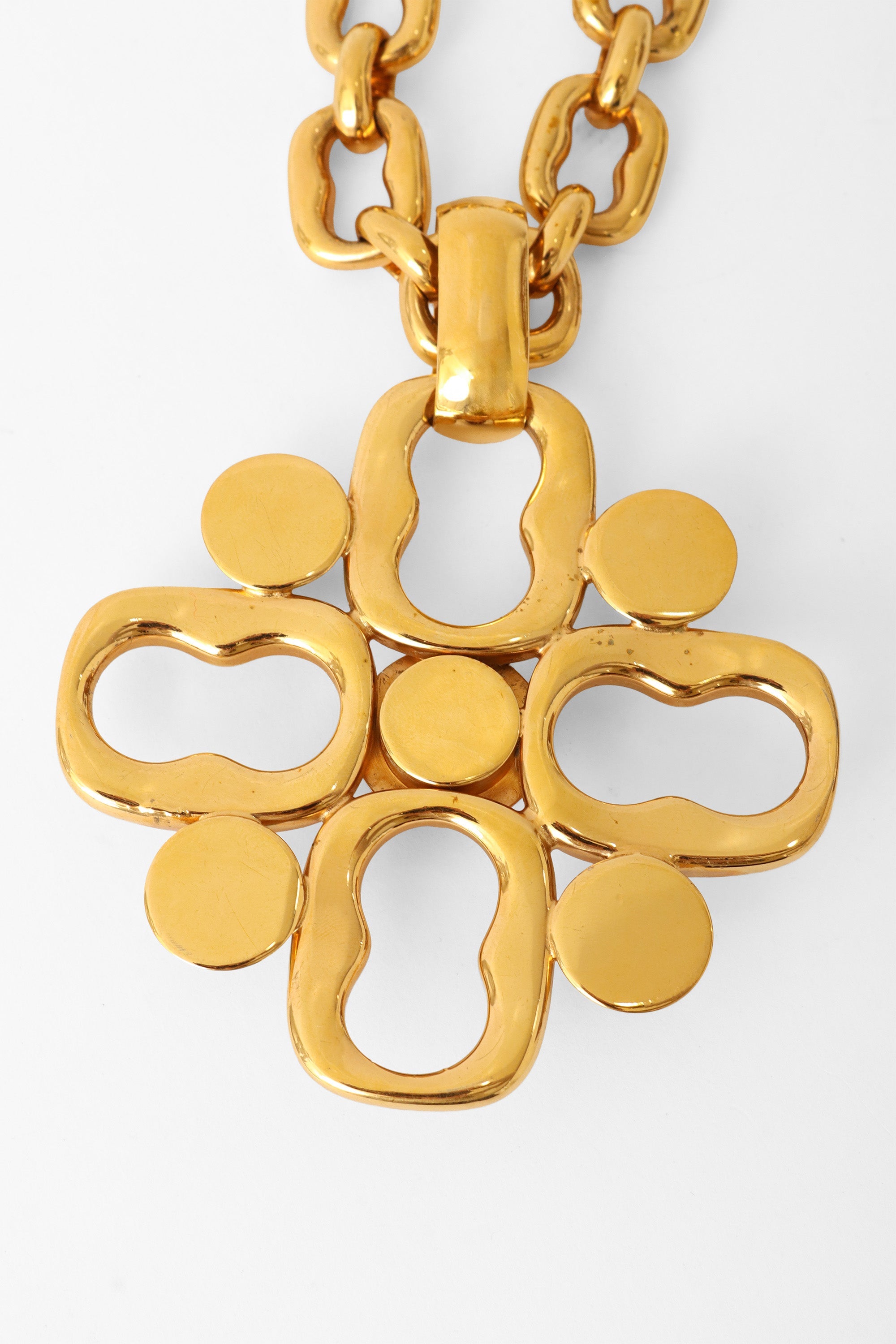 Bella Women's Gold Cross Necklace | Vintage Pendant with Cabochon Accents - 6