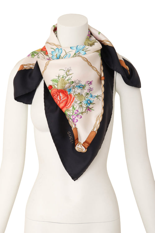 Bella Women's Silk Scarf | 100% Silk, Floral Pattern Design - 2