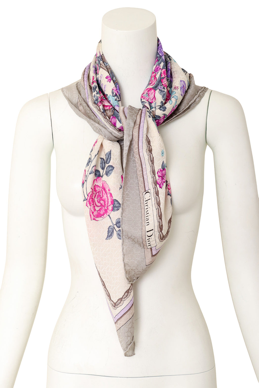 Bella Women's Silk Scarf | Floral Peacock Print, Made in Italy - 2