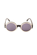 Bella Women's Sunglasses | Vintage Round Scalloped Frame, Grey Tinted Lenses - 1