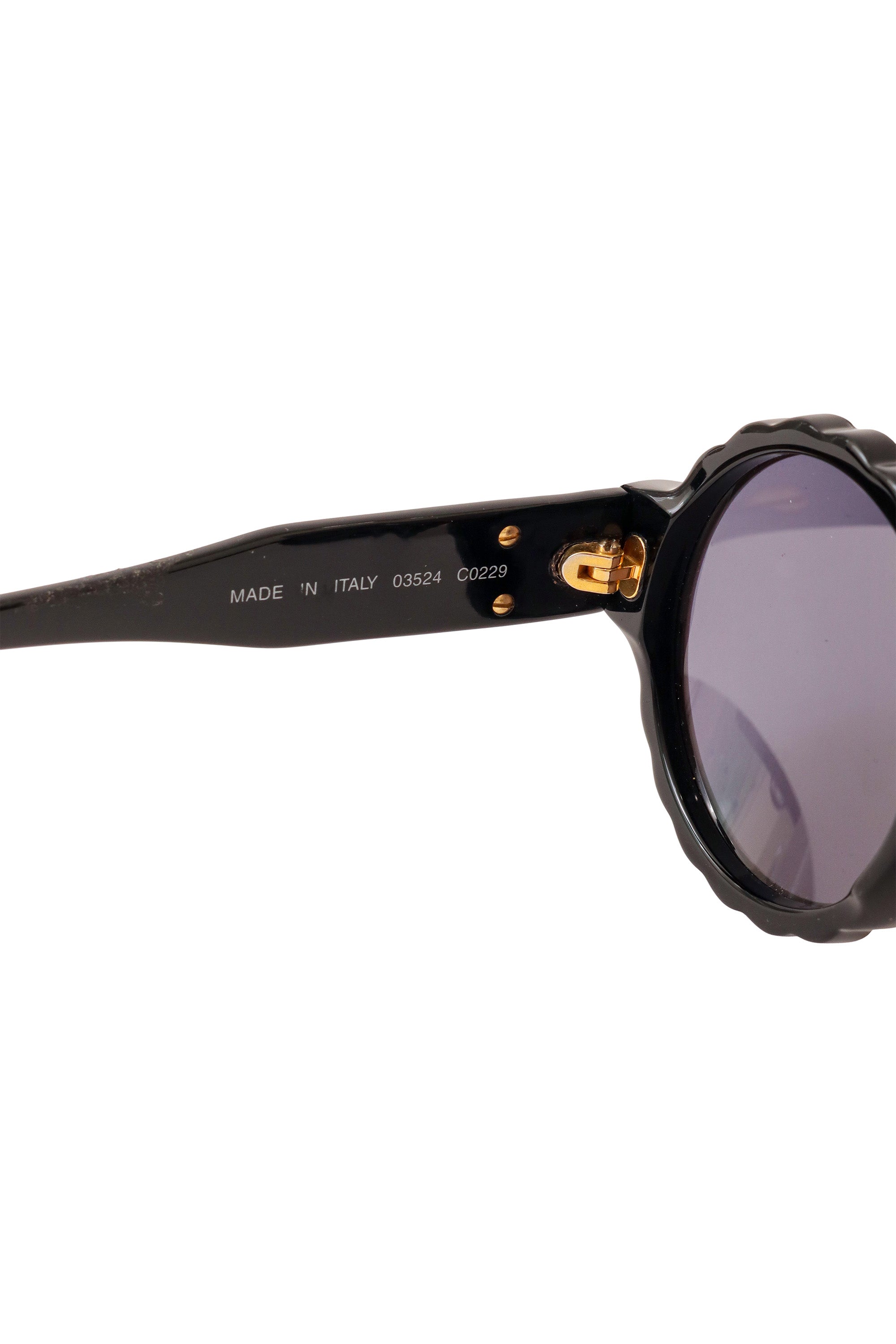 Bella Women's Sunglasses | Vintage Round Scalloped Frame, Grey Tinted Lenses - 7