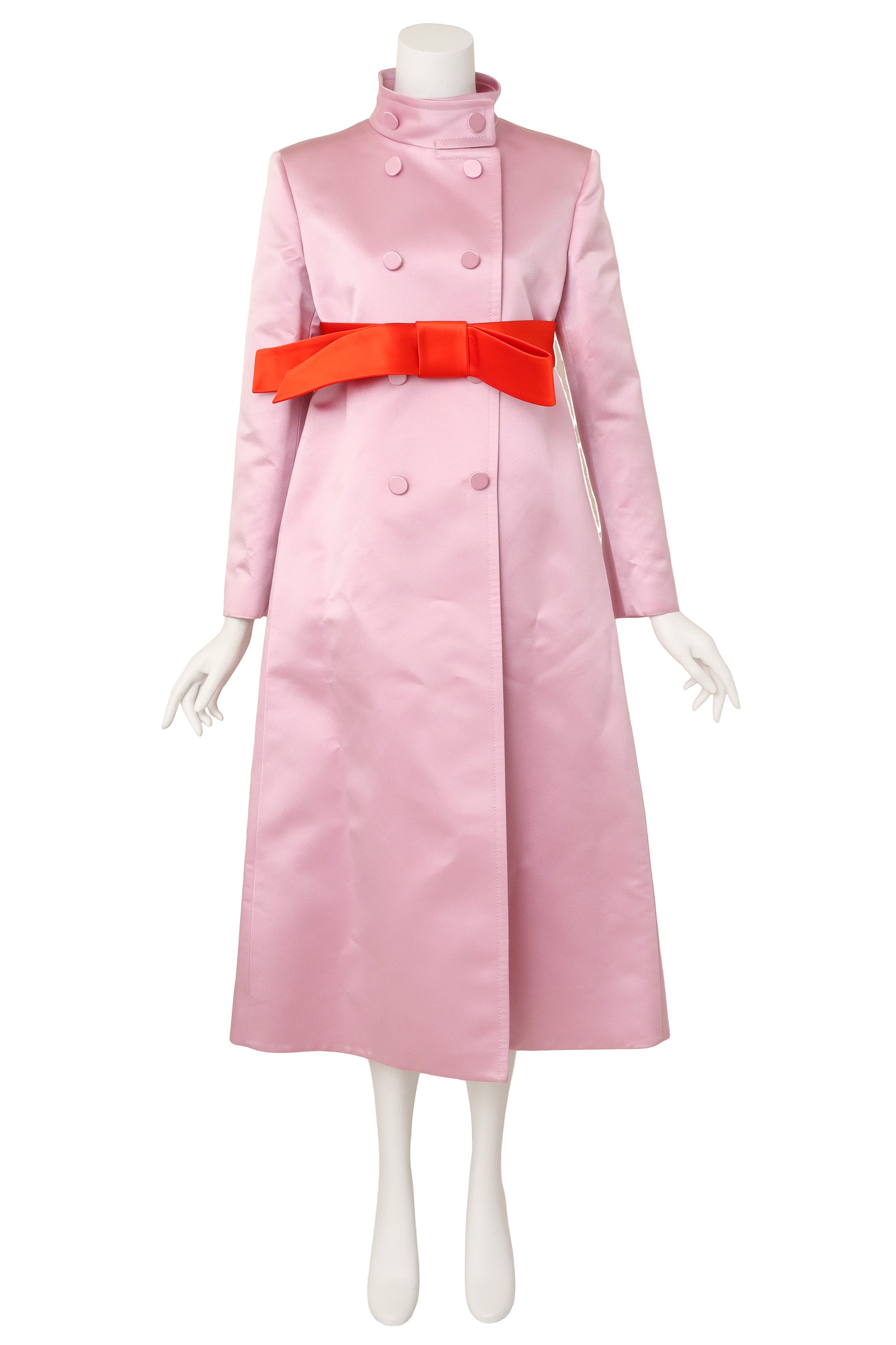 Cleo Women's Coat | 100% Silk, Elegant Design with Oversized Bow Belt - 1