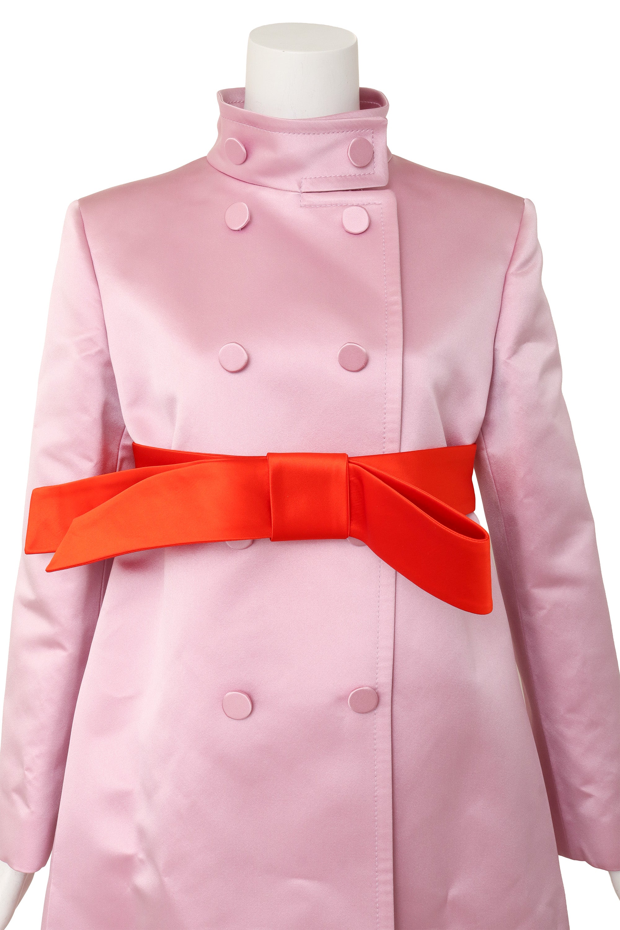 Cleo Women's Coat | 100% Silk, Elegant Design with Oversized Bow Belt - 5