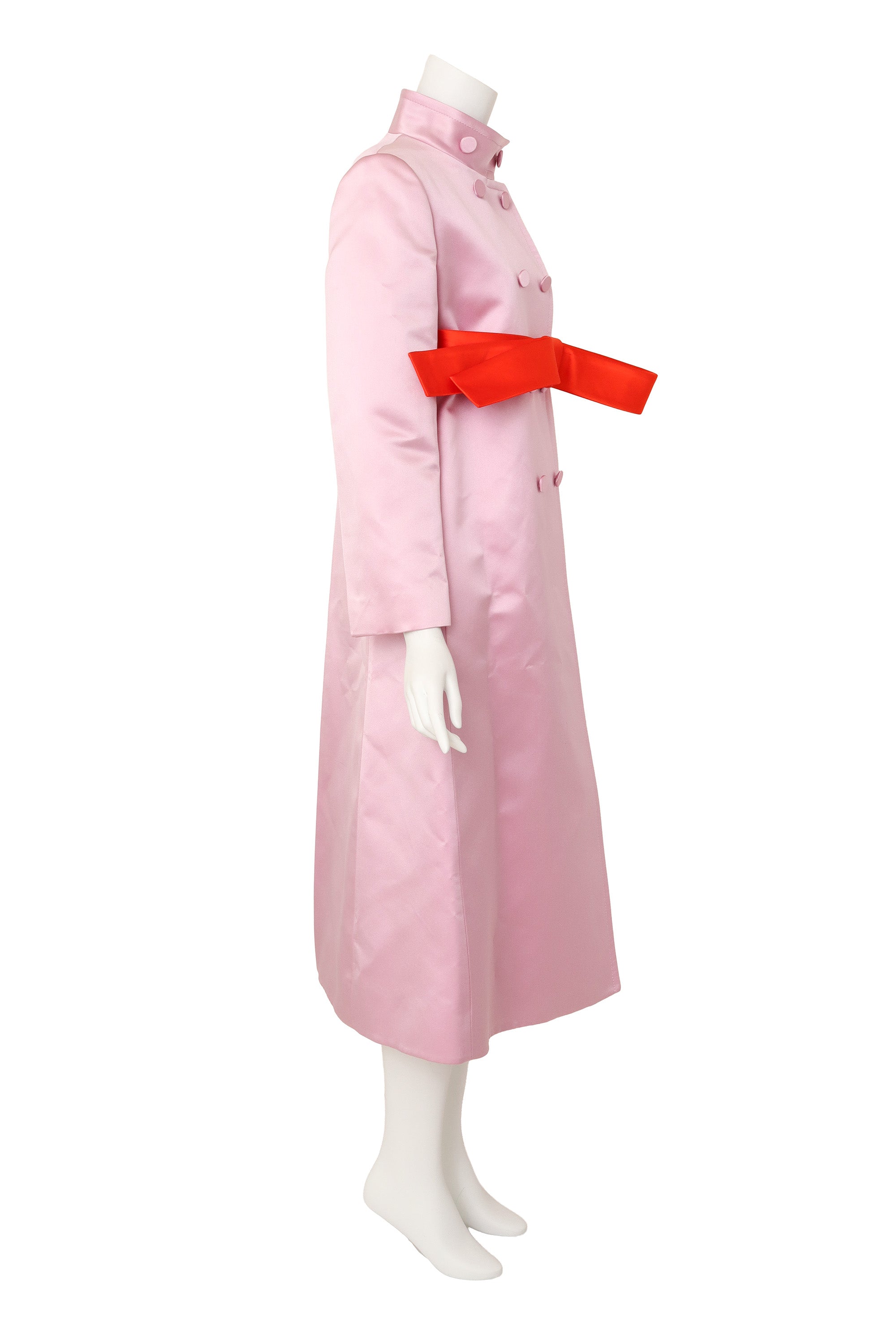 Cleo Women's Coat | 100% Silk, Elegant Design with Oversized Bow Belt - 7