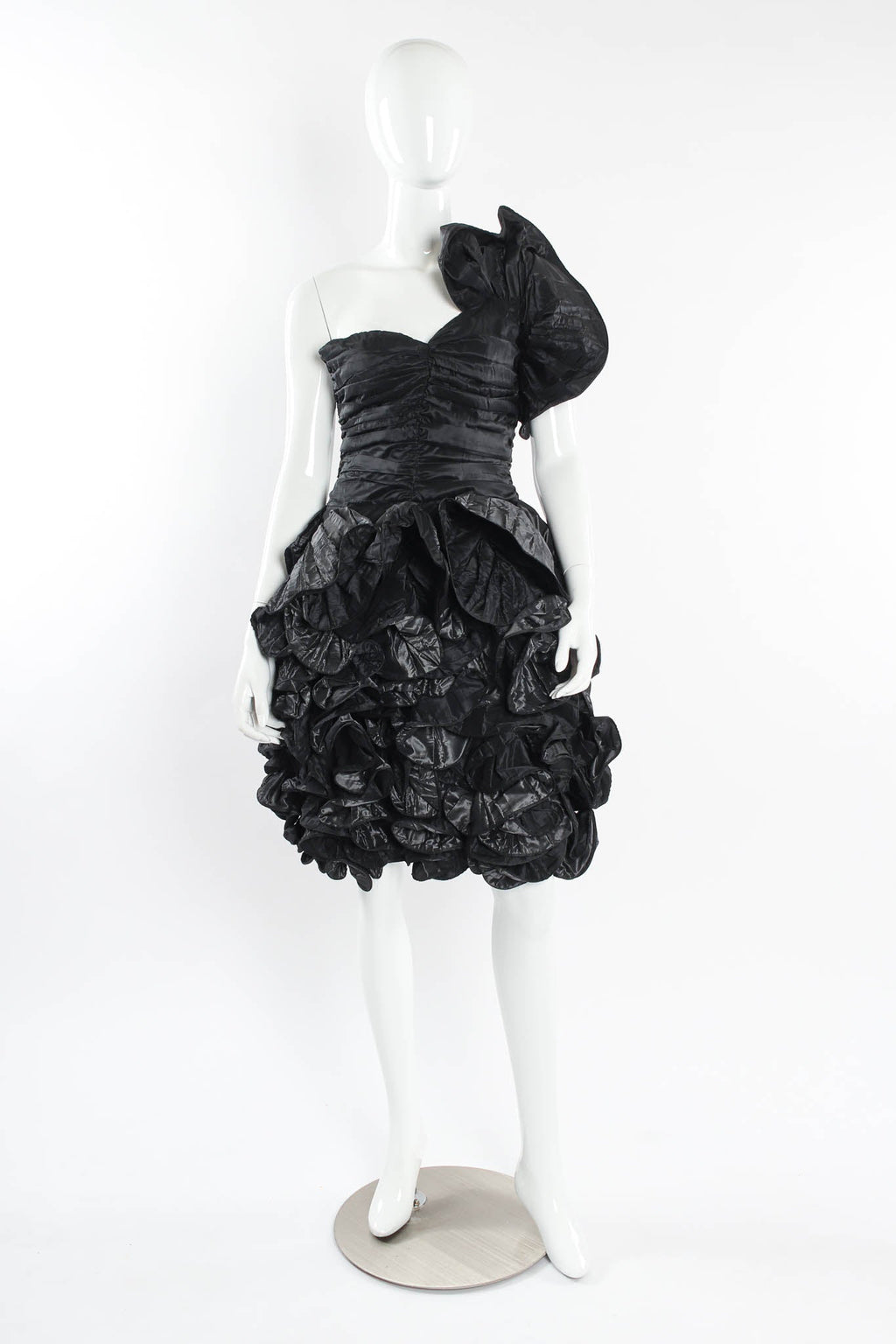 Daisy Women's Cocktail Dress | Silk Taffeta, Vintage Ruffle Design - 1