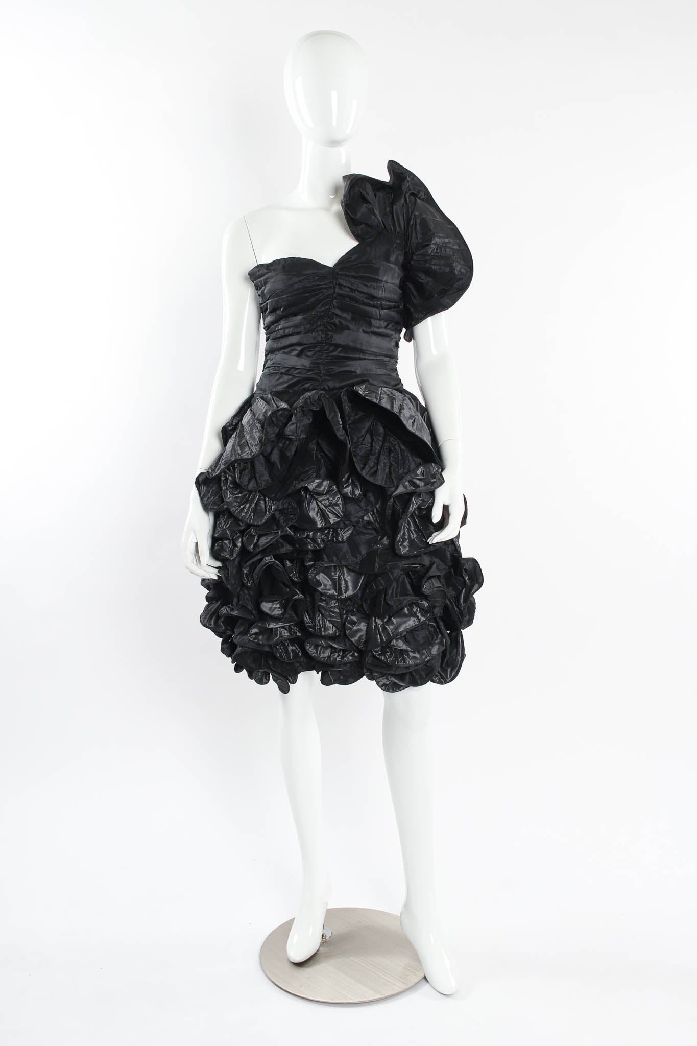 Daisy Women's Cocktail Dress | Silk Taffeta, Vintage Ruffle Design - 1
