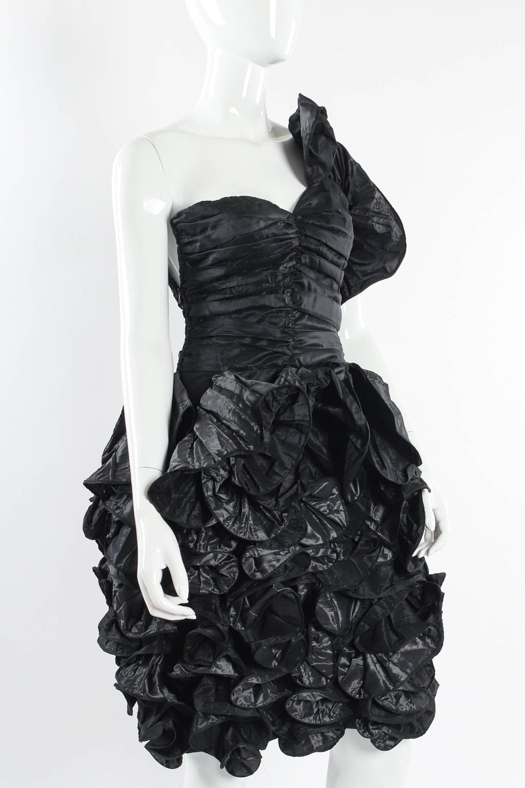 Daisy Women's Cocktail Dress | Silk Taffeta, Vintage Ruffle Design - 2