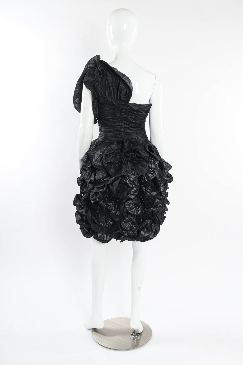 Daisy Women's Cocktail Dress | Silk Taffeta, Vintage Ruffle Design - 3