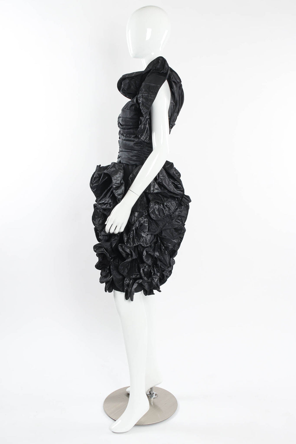 Daisy Women's Cocktail Dress | Silk Taffeta, Vintage Ruffle Design - 4