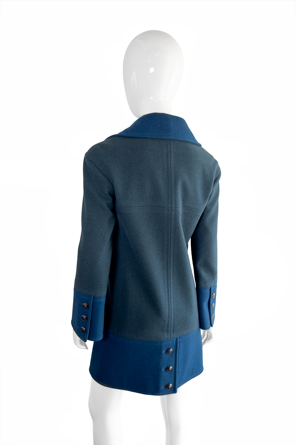 Daisy Women's Peacoat | Two-Tone Wool, Chic Design for Winter - 4
