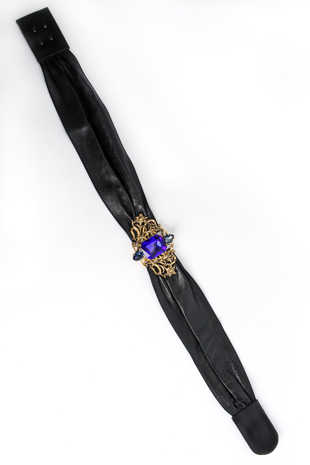 Fiona Women's Sash Belt | Elegant Leather with Crystal Buckle - 2