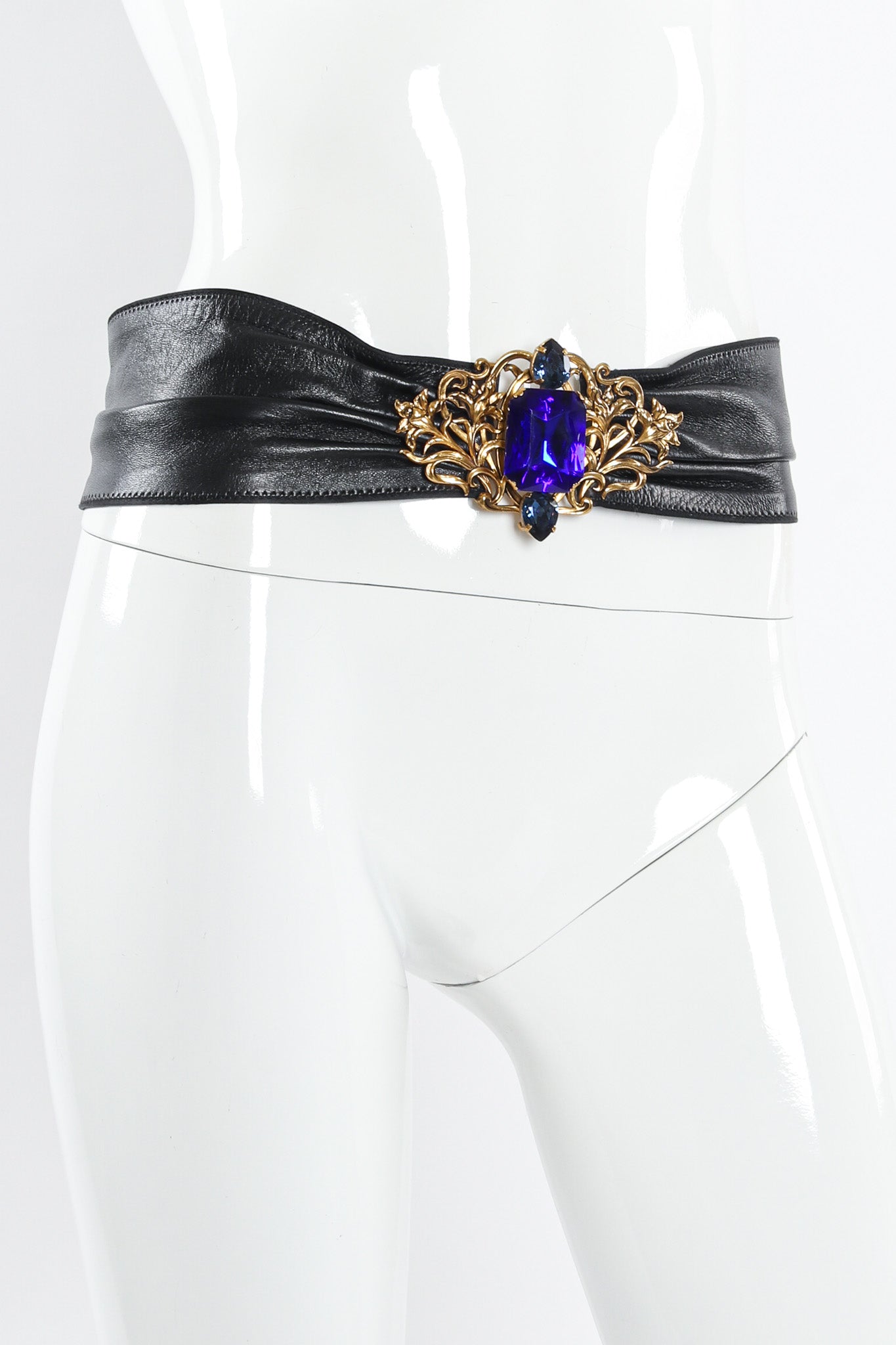 Fiona Women's Sash Belt | Elegant Leather with Crystal Buckle - 3