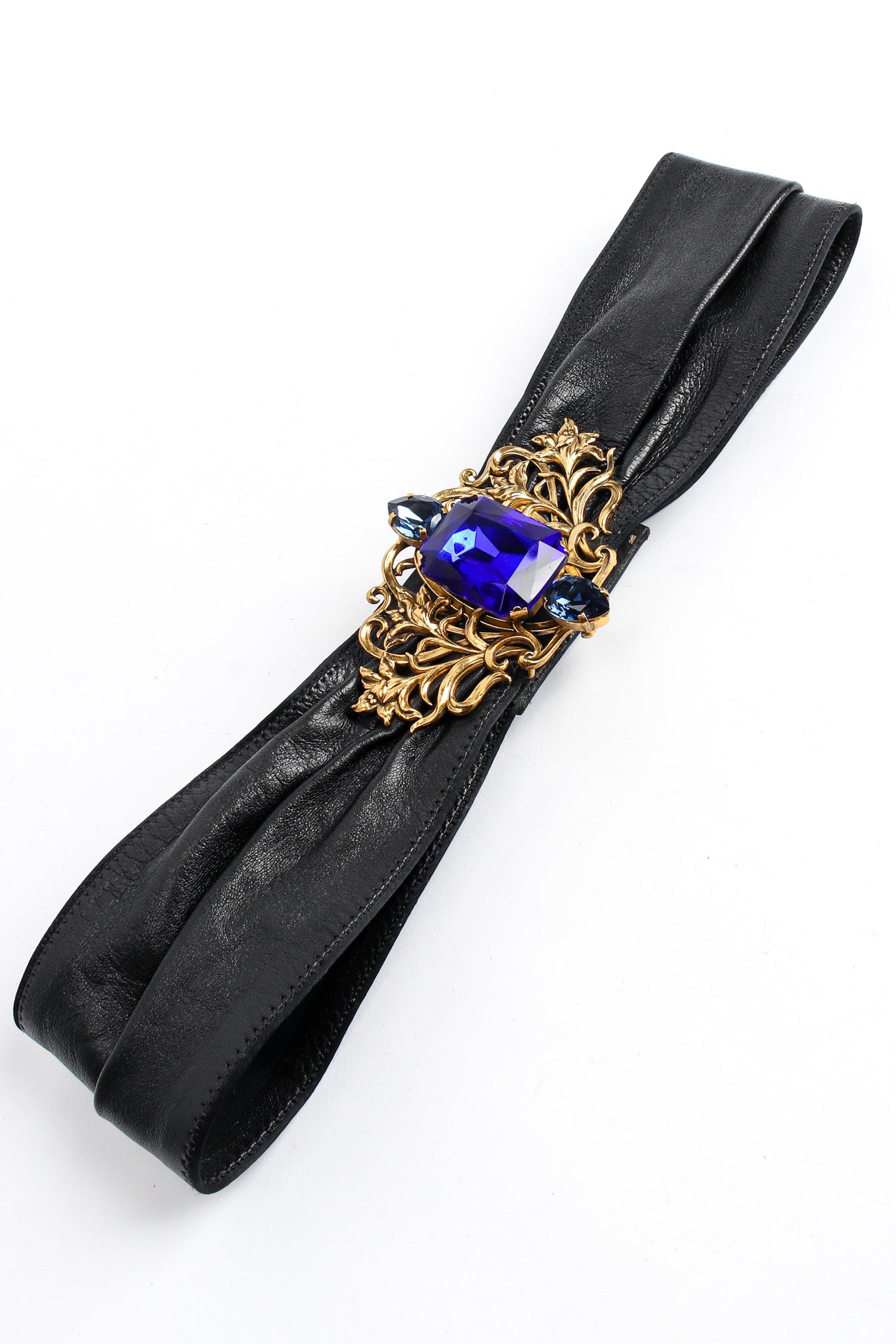 Fiona Women's Sash Belt | Elegant Leather with Crystal Buckle - 4