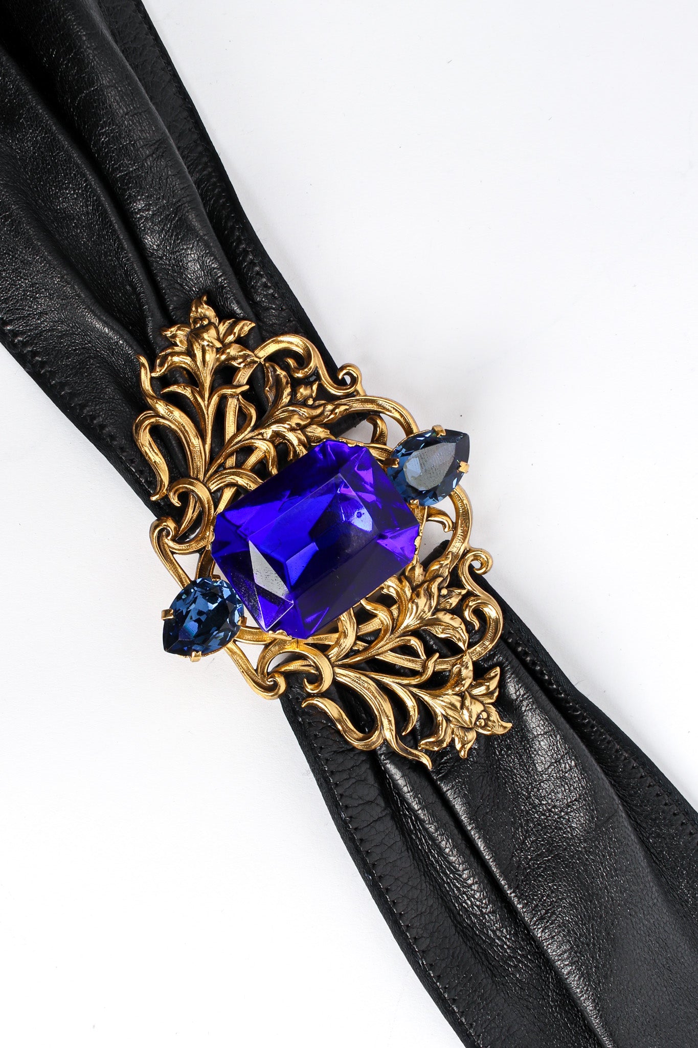 Fiona Women's Sash Belt | Elegant Leather with Crystal Buckle - 6