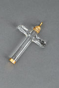 Gala Vintage Cross Pendant | 18KT Gold, Handblown Glass - 1
