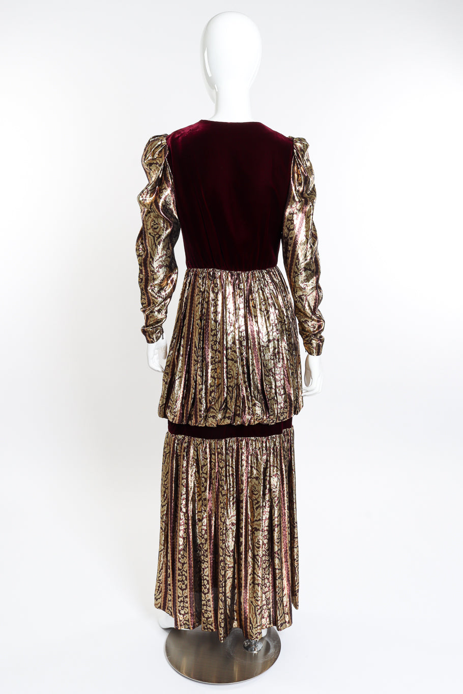 Gina Women's Gown | Vintage Velvet & Metallic Elegance - 6