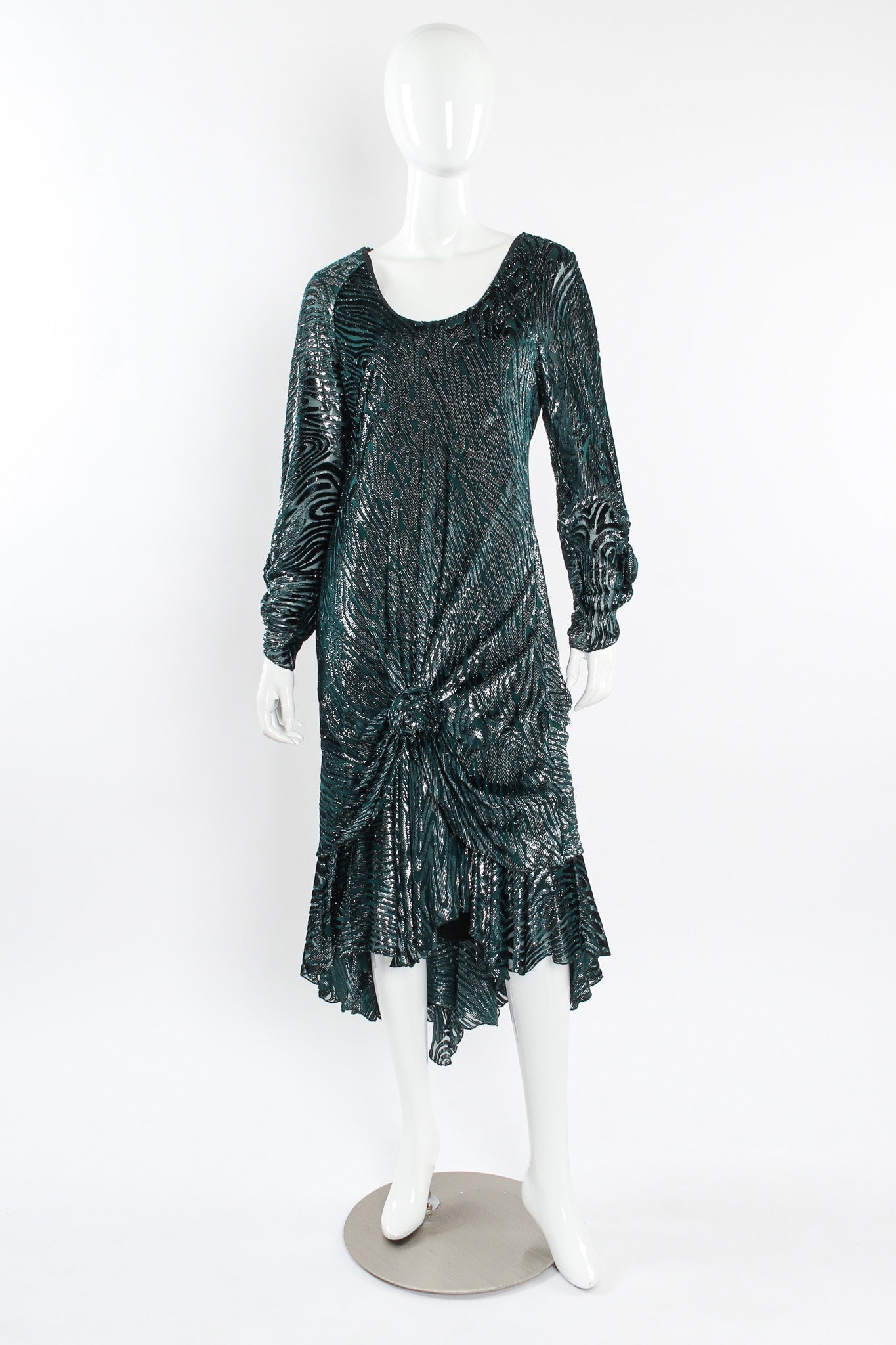 Holly Women's Cocktail Dress | Metallic Velvet Elegance - 1
