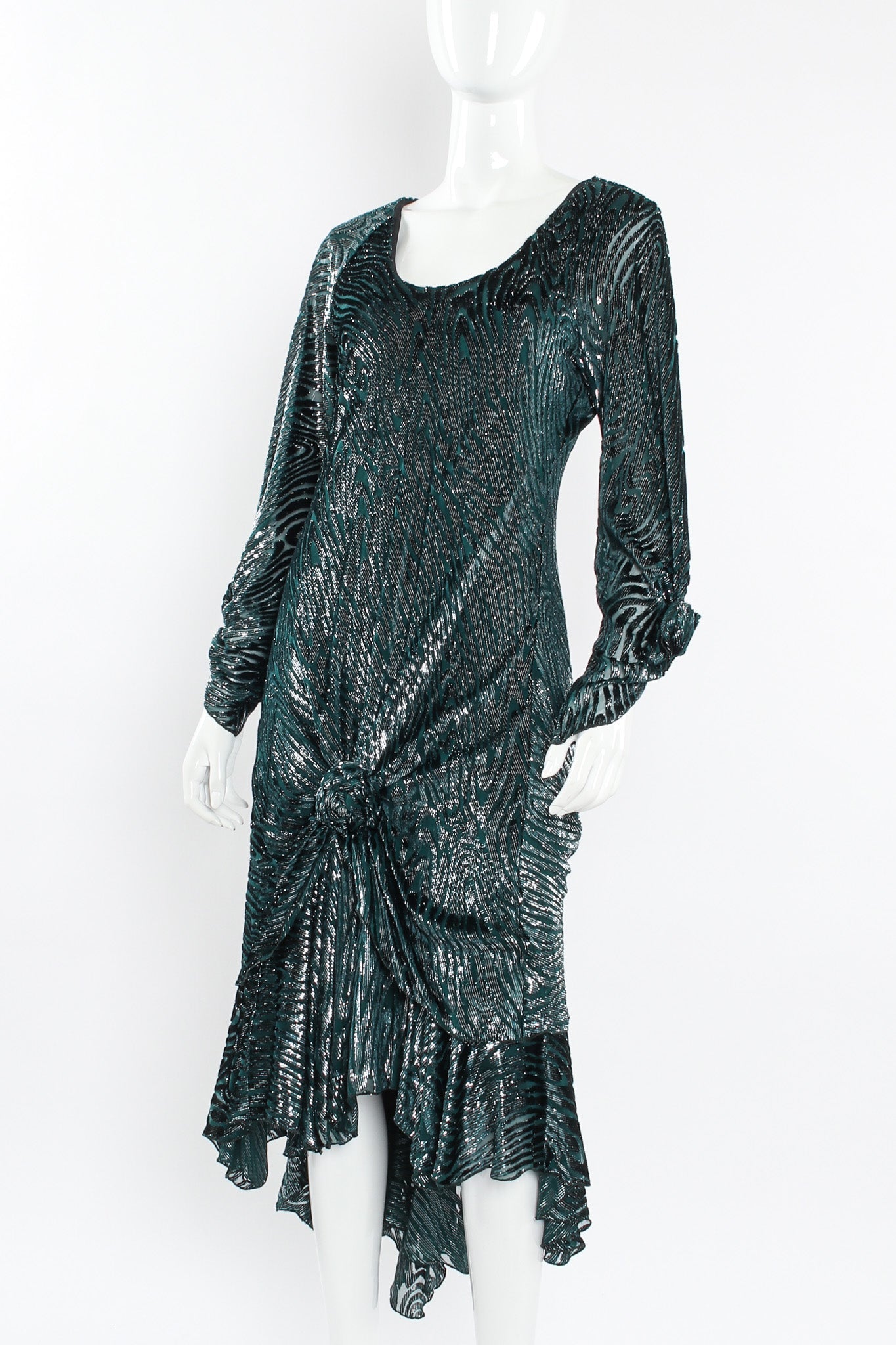 Holly Women's Cocktail Dress | Metallic Velvet Elegance - 2