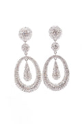 Holly Women's Hoop Drop Earrings | Silver with Preciosa Crystals - 1