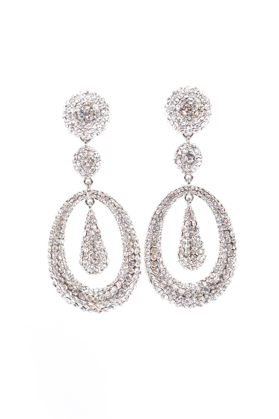 Holly Women's Hoop Drop Earrings | Silver with Preciosa Crystals - 1