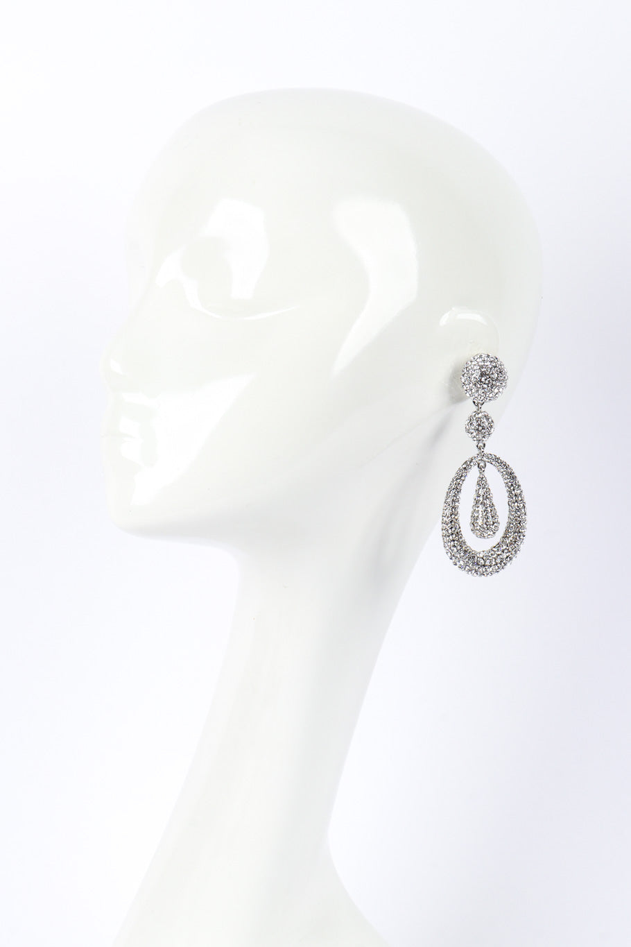 Holly Women's Hoop Drop Earrings | Silver with Preciosa Crystals - 2