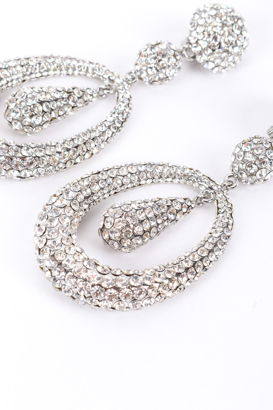 Holly Women's Hoop Drop Earrings | Silver with Preciosa Crystals - 4