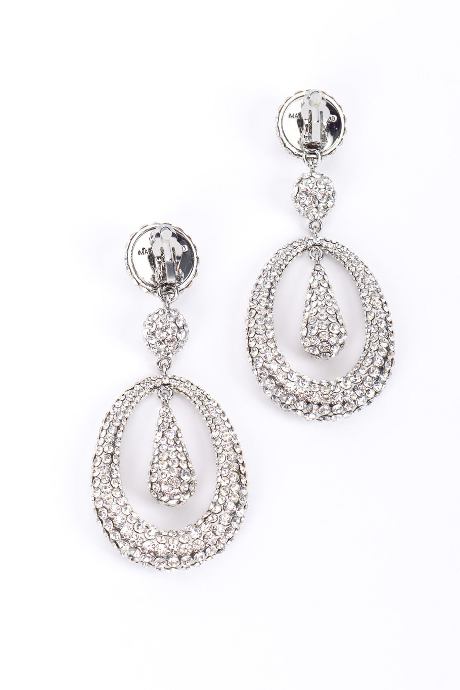 Holly Women's Hoop Drop Earrings | Silver with Preciosa Crystals - 6