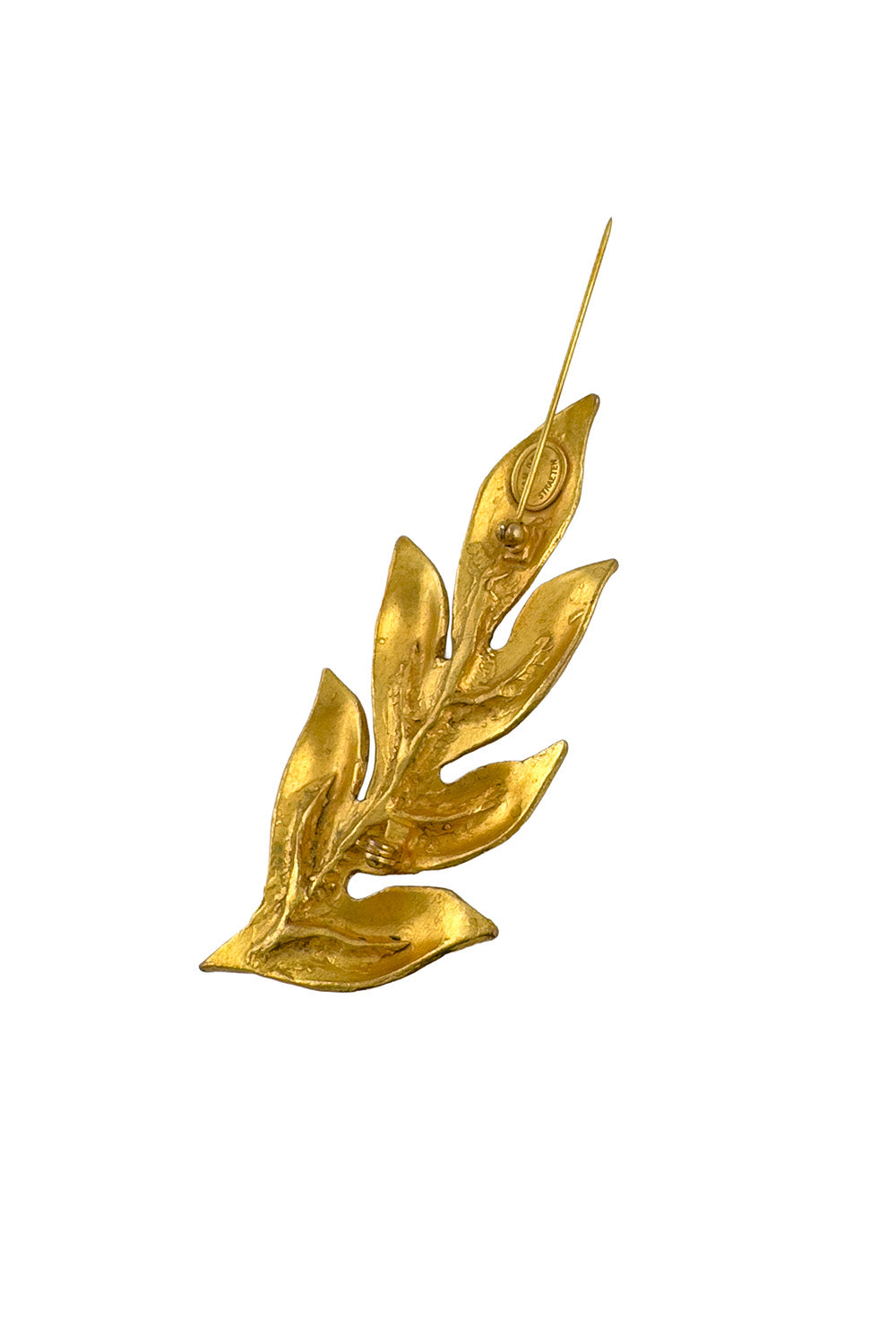 Lara Women's Brooch Pin | Gold Metal Leaf Design, Elegant Accessory - 3
