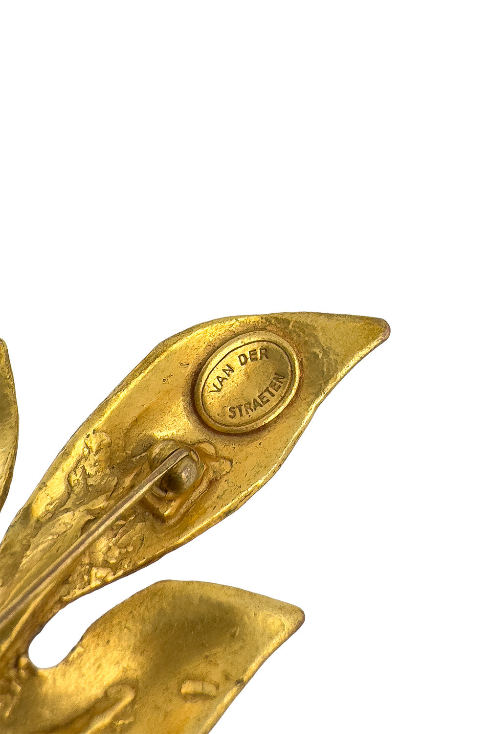 Lara Women's Brooch Pin | Gold Metal Leaf Design, Elegant Accessory - 4