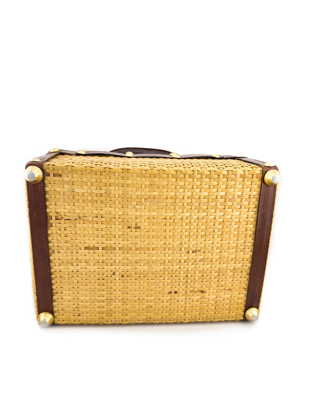 Lara Women's Wicker Box Handbag | Vintage Style with Leather Trim - 3