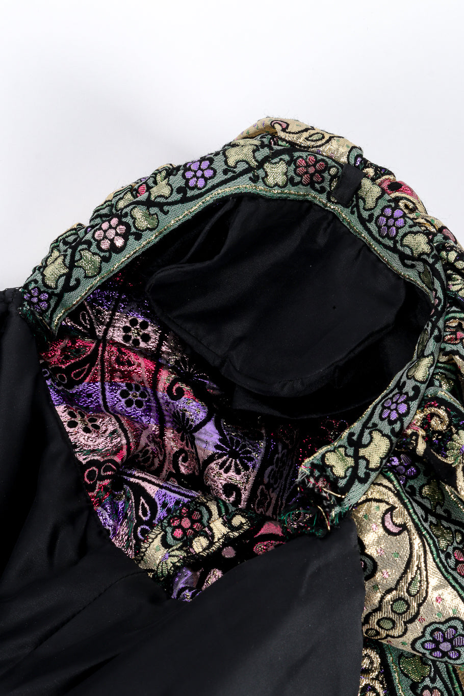 Luna Women's Formal Dress | Floral Brocade with Puff Sleeves - 8