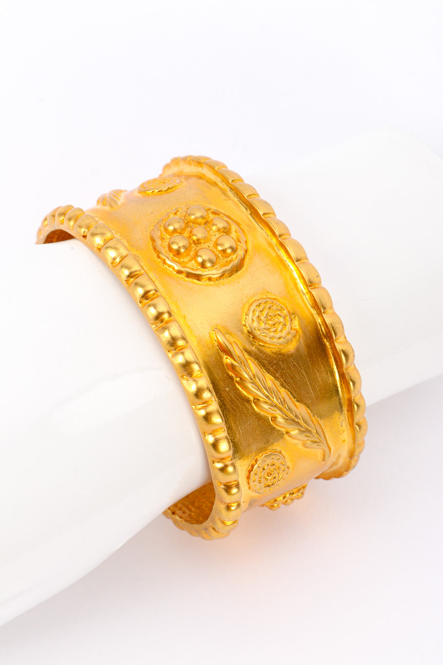 Mara Women's Bracelet | Sculpted Matte Gold Cuff Design - 3