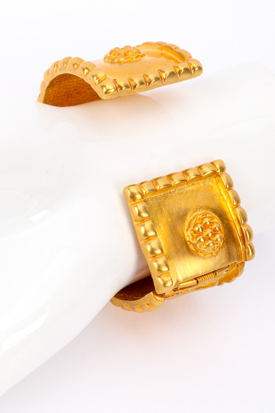 Mara Women's Bracelet | Sculpted Matte Gold Cuff Design - 4