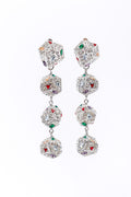 Nina Women's Nugget Earrings | Crystal-Embellished Geometric Design - 1