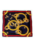 Rina Women's Silk Scarf | 100% Silk, Vintage Chainlink Print - 1