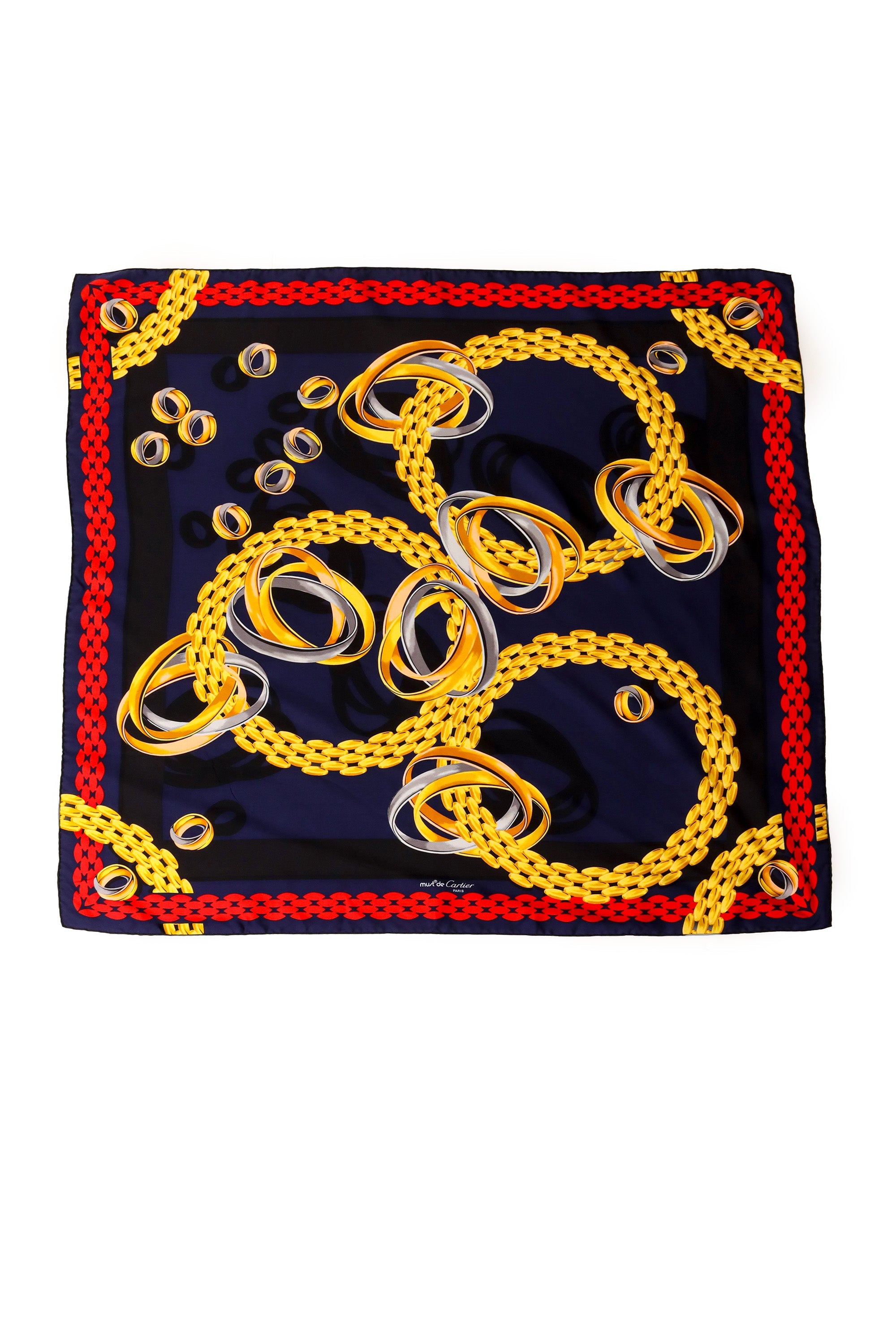 Rina Women's Silk Scarf | 100% Silk, Vintage Chainlink Print - 1