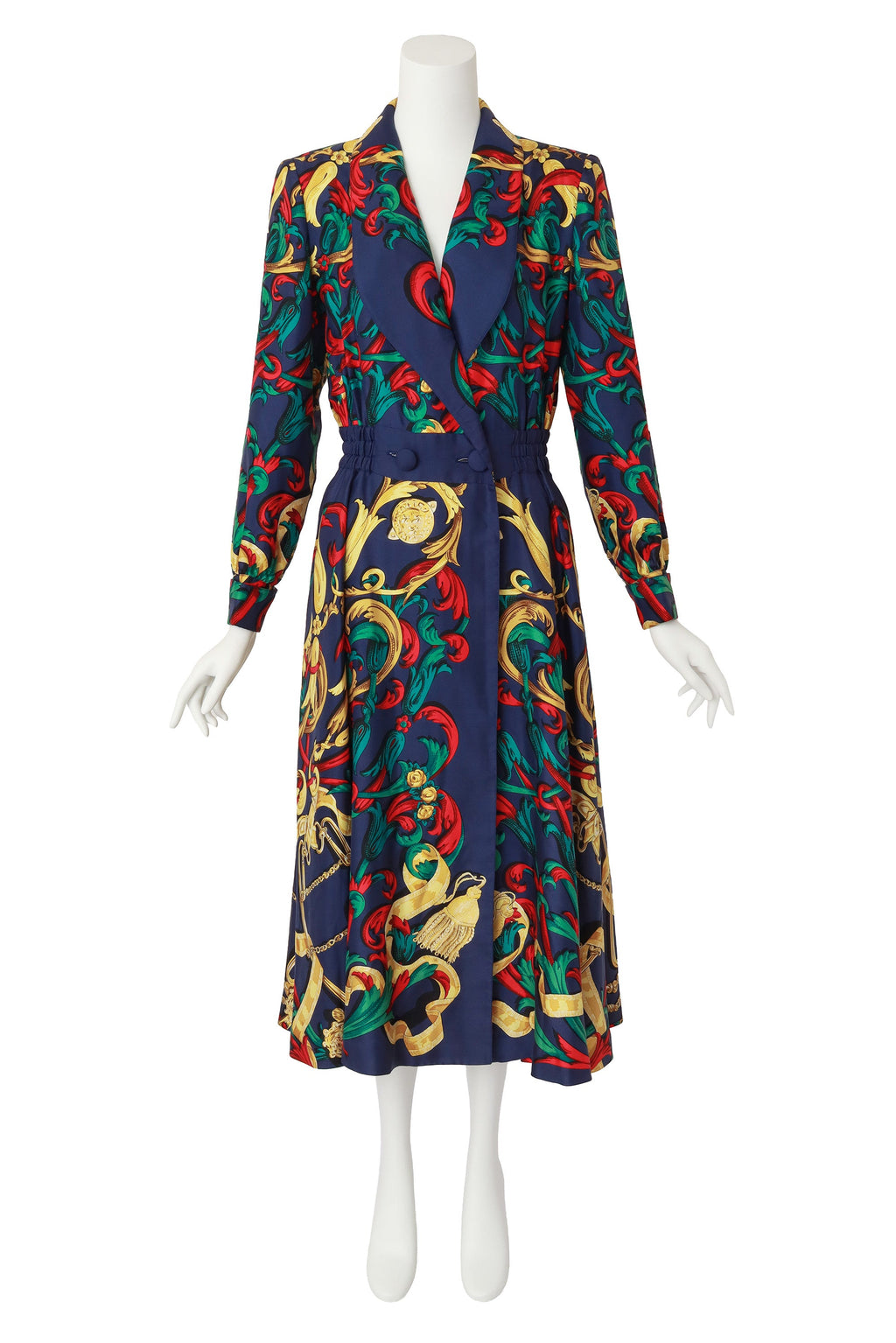 Evelyn Women's Shirtdress | 100% Silk, Vintage Equestrian Print - 1