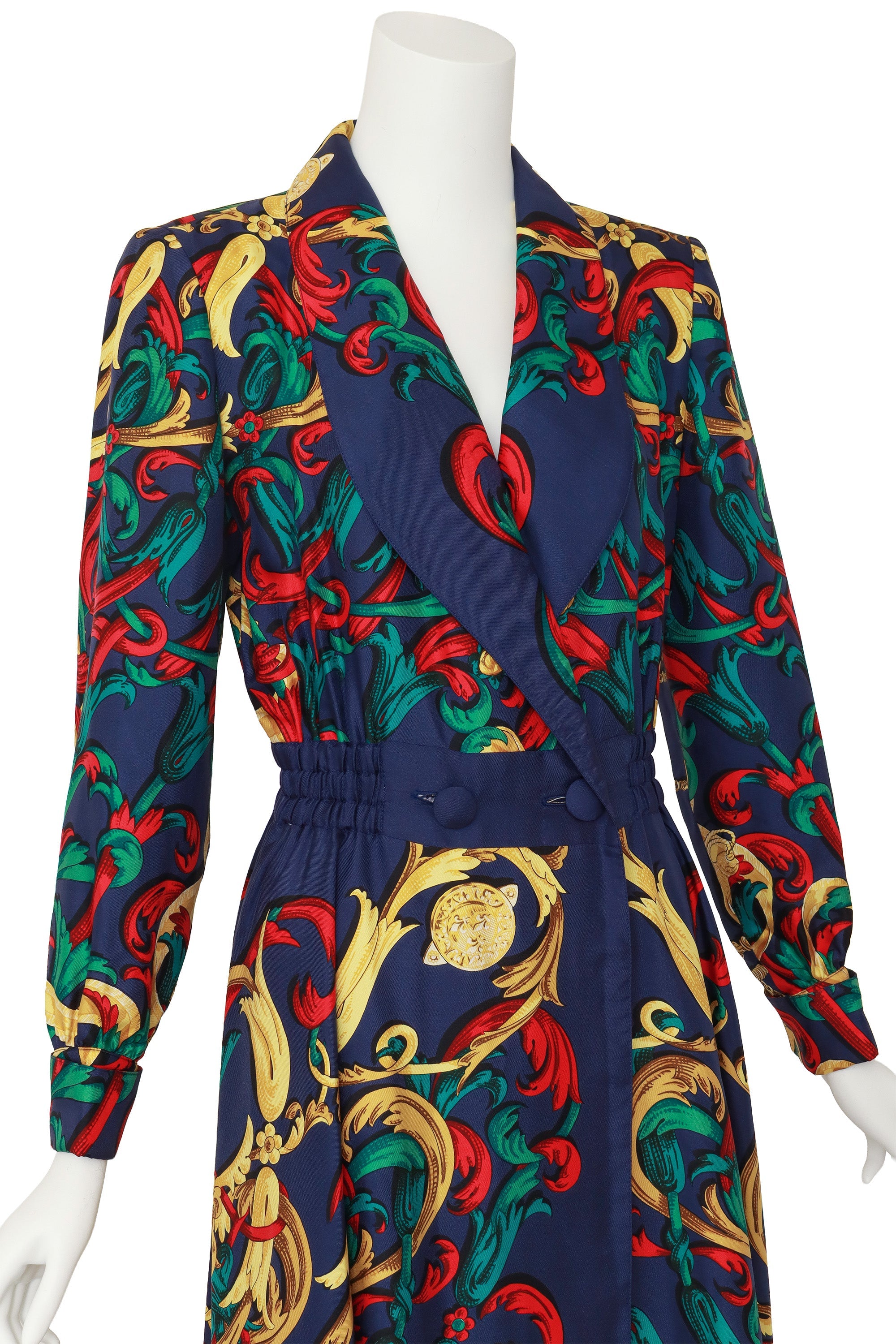 Evelyn Women's Shirtdress | 100% Silk, Vintage Equestrian Print - 2