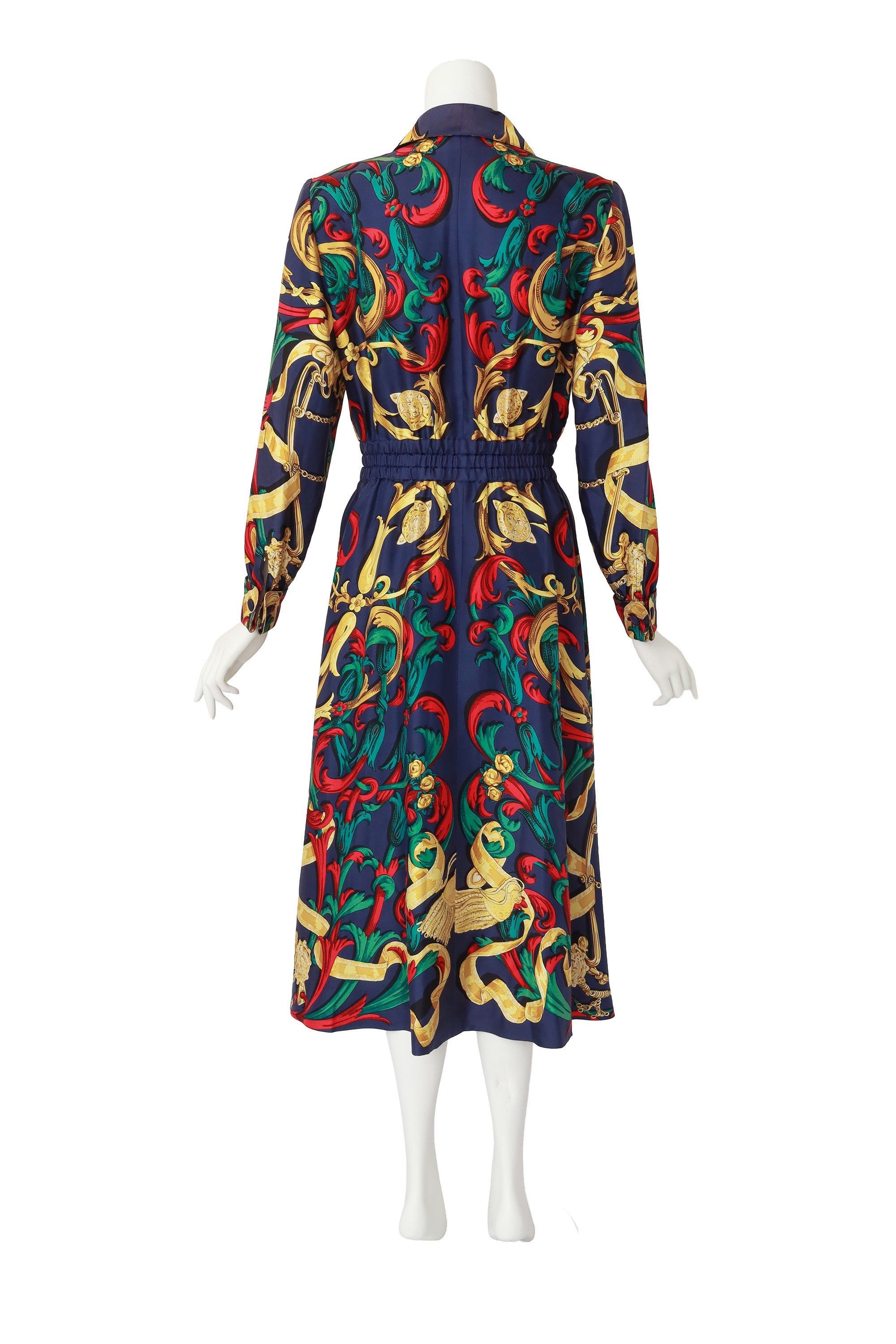 Evelyn Women's Shirtdress | 100% Silk, Vintage Equestrian Print - 3