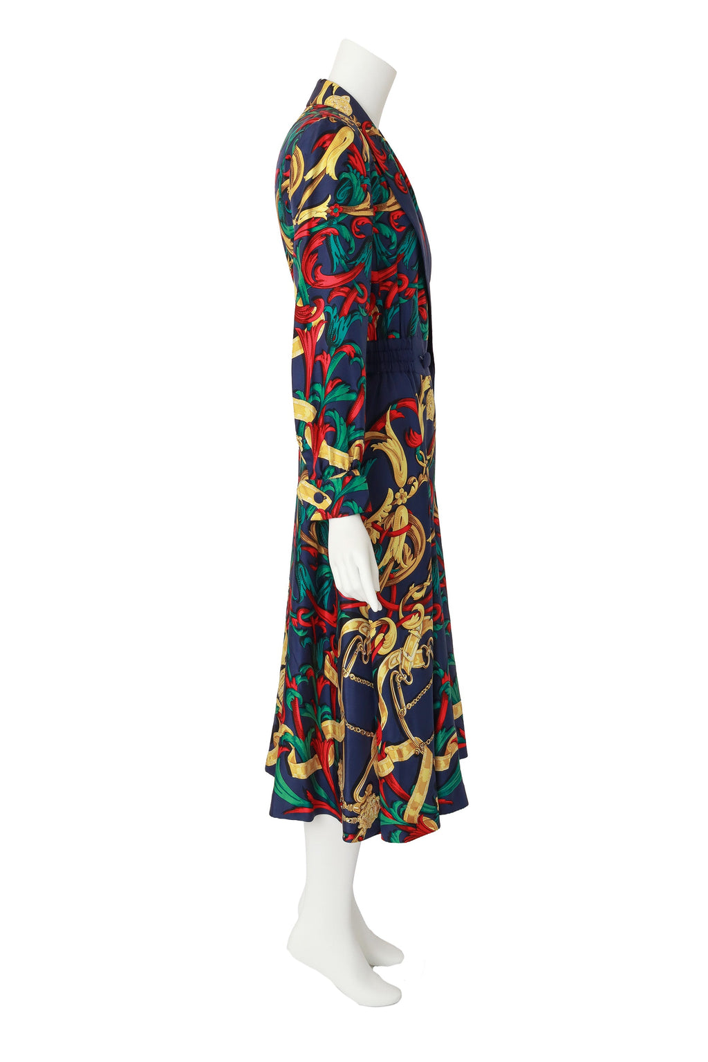 Evelyn Women's Shirtdress | 100% Silk, Vintage Equestrian Print - 4