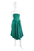Tina Women's Party Dress | Cotton Strapless Lace-Up - 1